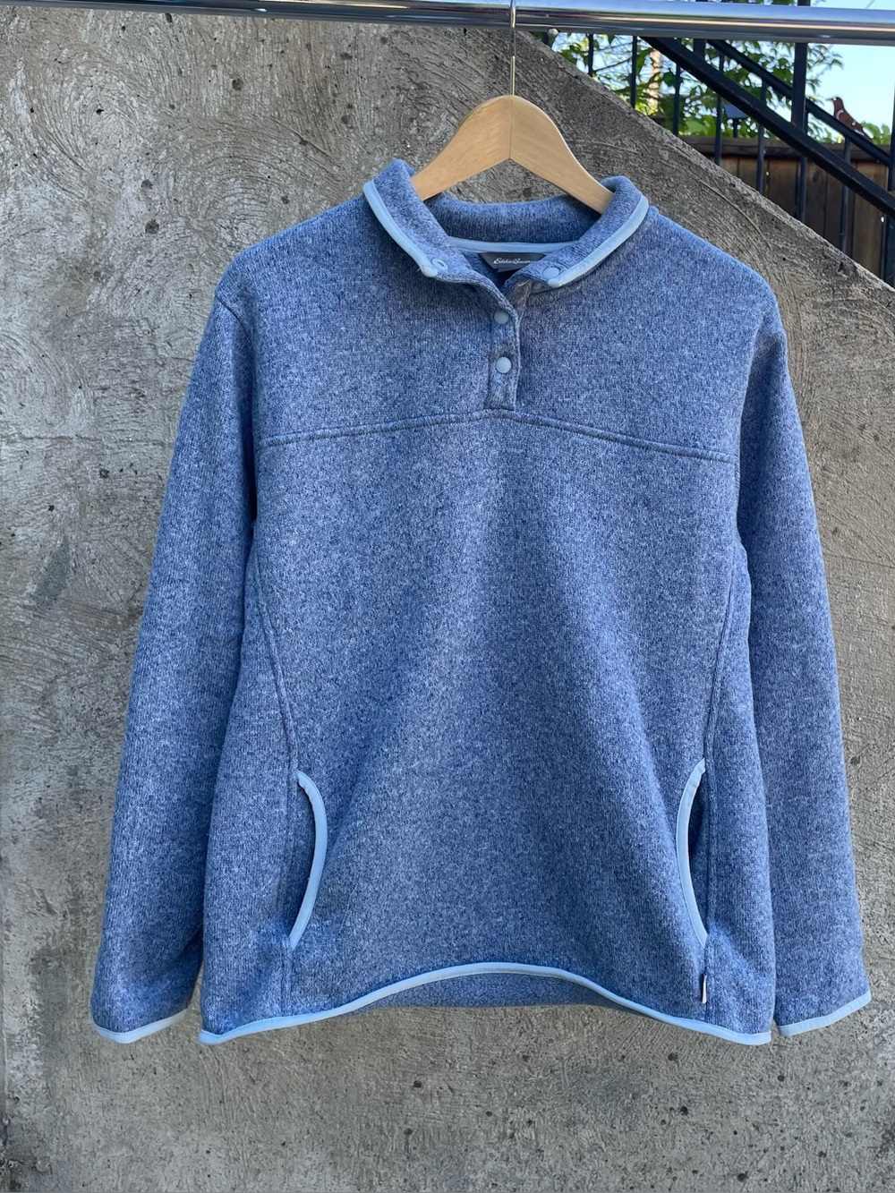 Blue Eddie Bauer snap button fleece size women’s medium